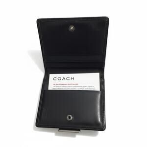 Coach Brown Leather Wallet – Tri-Fold Snap Closure
